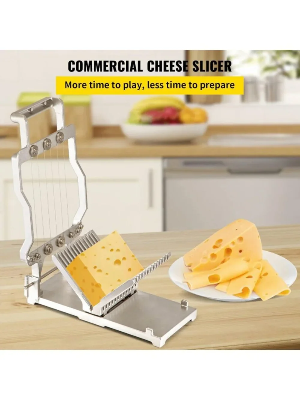 Cheese Slicer & Butter Cutter with Replaceable Wire Blades - Stainless Steel
